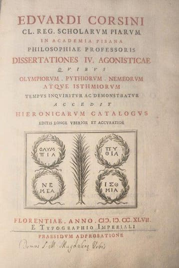 Eduardo Corsini - Dissertationes IV Agonisticae - Greek