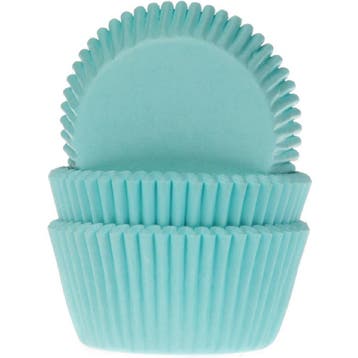 Cupcake Vormpjes HoM Turquoise 50x33mm. 48st., Hobby en Vrije tijd, Verzenden, Nieuw