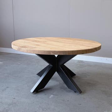 Robuuste ronde salontafel met stalen poot -  80 cm, Huis en Inrichting, Ophalen of Verzenden, Nieuw