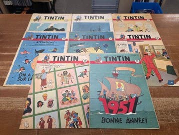 Tintin n°9; n°3; n°43; n°12; n°13; n°19; n°39; n°52 - Tintin, Nieuw