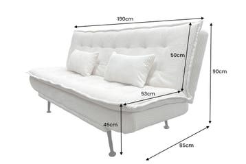 Slaapbank JAZZ 195 cm 3-zits beige corduroy - 47521, Ophalen of Verzenden, Nieuw
