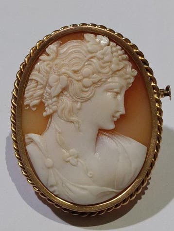 Broche - 18 karaat Geel goud - Antiek in goud 18 karaat, Sieraden, Tassen en Uiterlijk