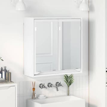 vidaXL Badkamer spiegelkast met plank Wit 60 x 20 x 60 cm, Verzenden, Nieuw