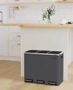 Prullenbak 3×18L – Softclose Pedaalemmer met Compartimenten, Huis en Inrichting, Woonaccessoires | Prullenbakken, Verzenden, Nieuw