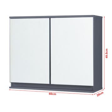Spiegelkast Overath badkamerkast grijs 49,5x60x20 cm [en.cas, Huis en Inrichting, Verzenden, Nieuw