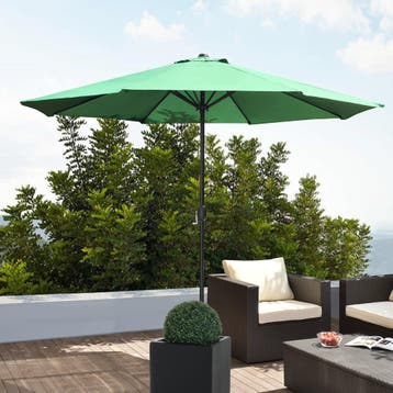 Parasol Budapest tuinparasol met zwengel Ø300 cm groen casa., Tuin en Terras, Zonneschermen, Verzenden, Nieuw