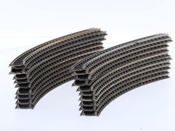 Schaal N Fleischmann 9120 gebogen rails R1 Radius 192 mm..., Hobby en Vrije tijd, Modeltreinen | N-Spoor, Gelijkstroom, Fleischmann