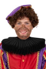 Luxe Kraag Zwart Satijn Kant Piet Lakei Pietenkraag Jabot Ba, Ophalen of Verzenden, Nieuw