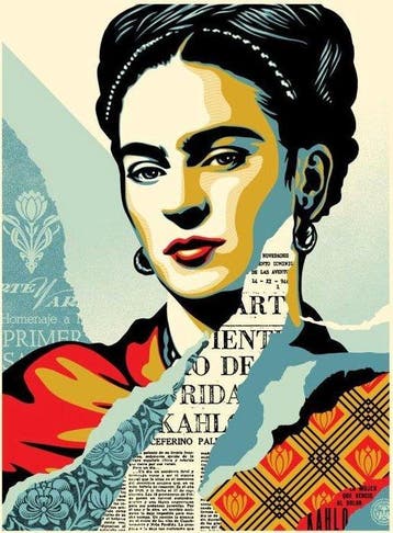Shepard Fairey (OBEY) - The Woman Who Defeated Pain: Frida, Antiek en Kunst