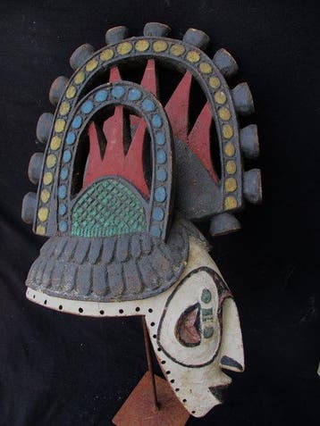 Masker-helm Ibo of Igbo - Nigeria, Antiek en Kunst
