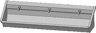 RVS 304 Wastrog met 3 kranen | 180x43x49 cm HorecaTraders, Zakelijke goederen, Verzenden, Nieuw in verpakking