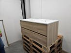 Badmeubel 120 x 46 cm eiken met witte wastafel en 2, Ophalen of Verzenden, Nieuw, Bad