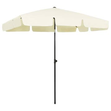vidaXL Strandparasol 200x125 cm zandgeel, Verzenden, Nieuw, 1 tot 2 meter, Strandparasol
