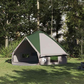 vidaXL Teepee Tent 8-Persoon 8-persoons Groen en Wit, Verzenden, Nieuw, Tot en met 2