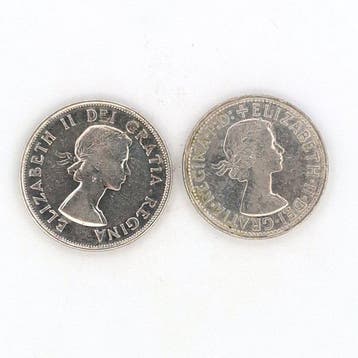 Canada, Australië. Elizabeth II. 50 Cents-Florin 1953-1957