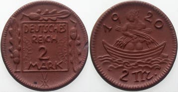 2 Mark 1920 Staatliche Notmunten, Postzegels en Munten, Munten | Europa | Niet-Euromunten, Verzenden
