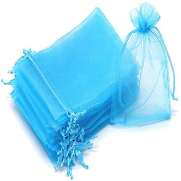 Organza Zakjes - 10x15 cm - Turquoise - 50 Stuks -, Verzenden, Nieuw