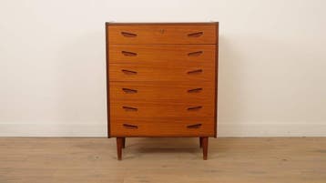 Vintage Deense ladekast | Teak | 6 lades | 109 cm, Ophalen of Verzenden, Nieuw