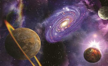 Fotobehang Sterren Planeten Ruimtevaart * Muurdeco4kids, Ophalen of Verzenden, Minder dan 10 m²
