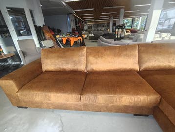 Luxe loungebank – Golden velvet – 340 cm – direct leverbaar, Huis en Inrichting, Verzenden, Zo goed als nieuw