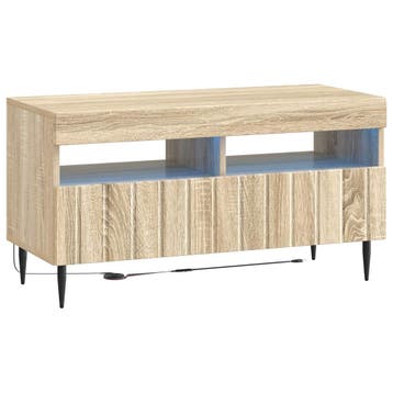 vidaXL LED tv-meubel ZWOLLE Sonoma Eiken Bewerkt hout, Huis en Inrichting, Minder dan 50 cm, Verzenden, Nieuw, Minder dan 100 cm