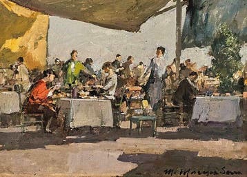 Mario Maresca Serra (1912 - 1991) - Al ristorante