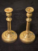 Kaarsenhouder (2) - Verguld brons, Verguld messing -, Antiek en Kunst