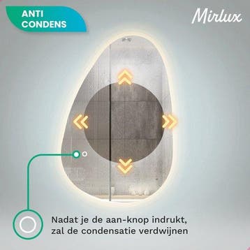 2dekans | Mirlux Badkamerspiegel met LED Verlichting –, Huis en Inrichting, Woonaccessoires | Spiegels, Ophalen of Verzenden, Zo goed als nieuw