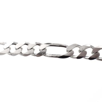 Robuuste zilveren figaro herenarmband. (Schakelarmband), Sieraden, Tassen en Uiterlijk, Armbanden, Ophalen of Verzenden, Gebruikt