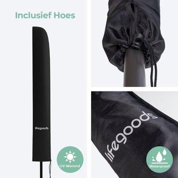 2dekans | LifeGoods Parasol - Ø270 cm - 30° Kantelbaar -, Ophalen of Verzenden, Zo goed als nieuw