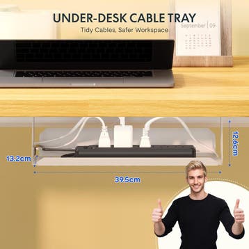 Zit sta bureau - Elektrisch - Verstelbaar - 100x60 cm - Wit/, Verzenden, Zo goed als nieuw