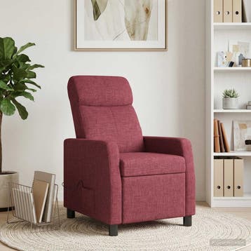 vidaXL Massage Recliner Wijnrood Stof, Huis en Inrichting, Verzenden, Nieuw