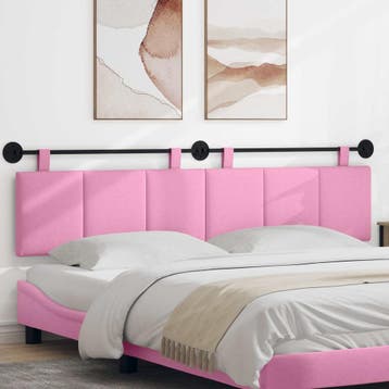 vidaXL Hangend hoofdbord Roze Stof, Verzenden, Nieuw, Stof