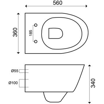 Xellanz Metro Wandcloset met Toiletzitting - Softclose en, Doe-het-zelf en Verbouw, Ophalen of Verzenden, Nieuw