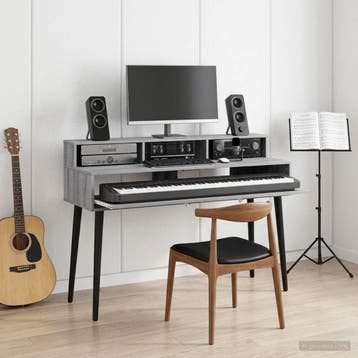 vidaXL studiobureau Grijs Sonoma 130 x 42,5 x 36 cm Bewerkt, Verzenden, Nieuw