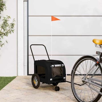 vidaXL Fietskar voor huisdieren met opslag Zwart 125 x 53 x, Verzenden, Nieuw