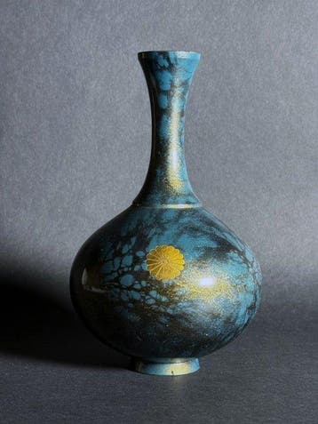 Takaoka Copperware - Vaas - Koper - Gevlekte groen- en