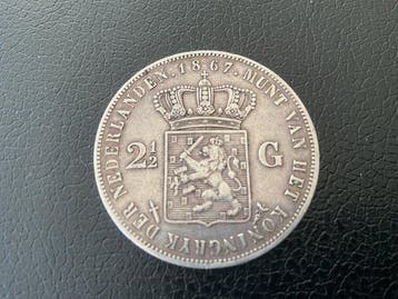 Nederland. Willem III. 2 1/2 Gulden 1867 (Zonder