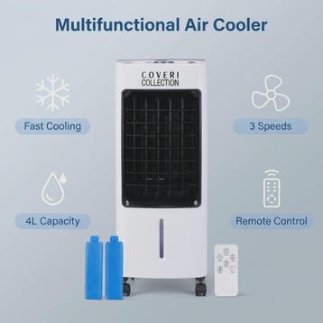 Draagbare Water Air Cooler met 4L Tank, 65W, 3 Snelheden & A, Verzenden, Nieuw in verpakking