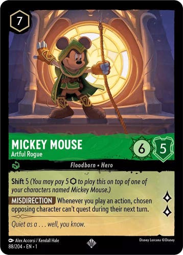 [88/204] - MICKEY MOUSE - Artful Rogue ENG NON-FOIL [M/NM], Verzamelen, Ophalen of Verzenden, Nieuw