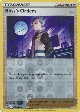 Bosss Orders (Cyrus)  132/172 reverse holo Brilliant Stars, Ophalen of Verzenden, Nieuw, Losse kaart, Foil