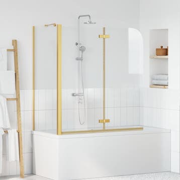 vidaXL Douche Omhulsel Goud 120 x 68 x 130 cm ESG-glas en, Doe-het-zelf en Verbouw, Sanitair, Verzenden, Nieuw