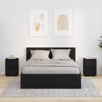 Nachtkastjes 2 pcs Zwart 30,5 x 30 x 43 cm Bewerkt hout, Verzenden, Nieuw