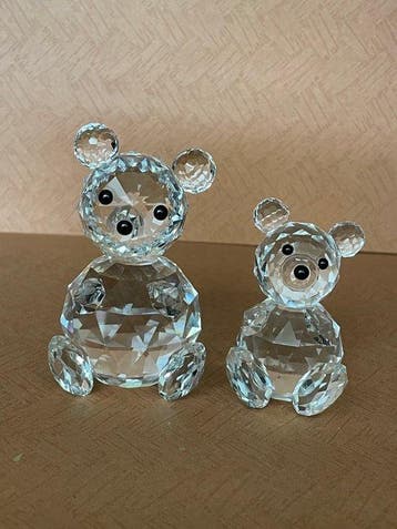 Swarovski - Beeldje - Beren Set Groot en Klein (2) - Kristal