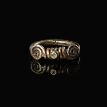 Keltisch Zilver Ring met spiralen, Antiek en Kunst