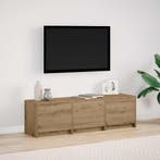 vidaXL TV-kast met LED met lade Ambachtelijk eiken 140 x 34, Minder dan 50 cm, Verzenden, Nieuw, Minder dan 100 cm