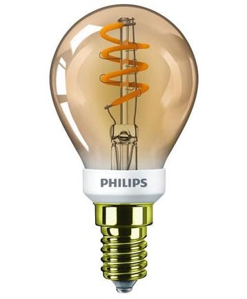 Philips LED kogellamp E14 3.5W 136lm 2000K Goud Dimbaar, Ophalen of Verzenden, Nieuw