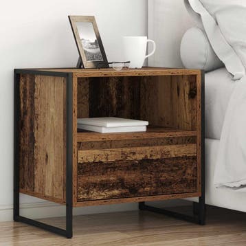 vidaXL Nachtkastje Oud Hout 50 x 39,5 x 50 cm Bewerkt hout, Minder dan 45 cm, Verzenden, Nieuw, Minder dan 55 cm