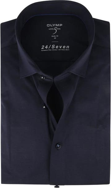 OLYMP Lvl 5 Overhemd 24/Seven Marine Blauw maat 45 Heren, Verzenden, Nieuw, Blauw, OLYMP