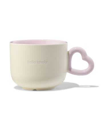 HEMA Mok 480ml keramiek hello lovely 6=50% / 4=20% / 2=10%, Hobby en Vrije tijd, Theezakjes, Verzenden